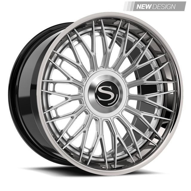 Savini SL15L in brushed, brushed with chrome lip, gloss black with chrome lip