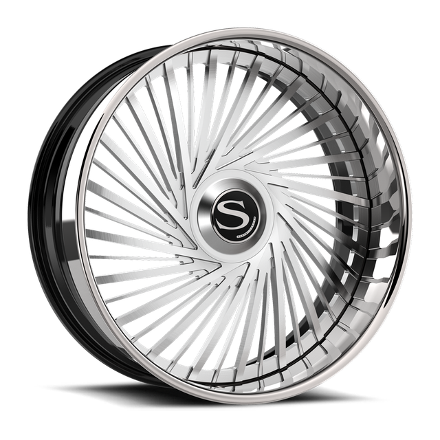 Savini SL23 · brushed with chrome lip · angle 02