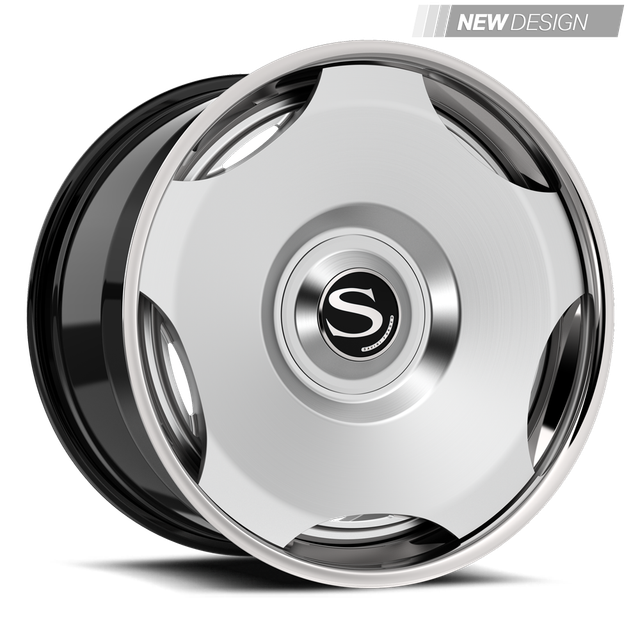 Savini SL12L in brushed, brushed with chrome lip, gloss black with chrome lip
