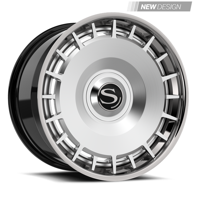 Savini SL13L in brushed, brushed with chrome lip, gloss black with chrome lip