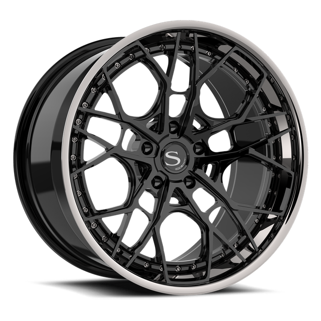 Savini SP-15L · sp 15 gloss black with chrome lip · angle 01