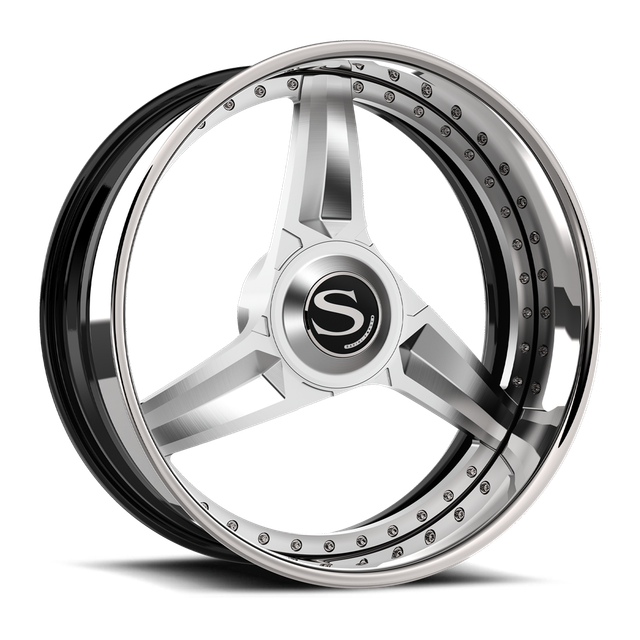 Savini SV100 · brushed with chrome lip · angle 02