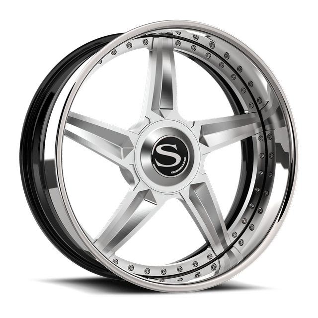 Savini SV101 · brushed with chrome lip · angle 02