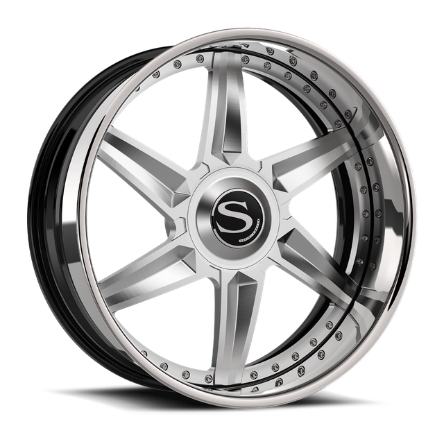 Savini SV102 · brushed with chrome lip · angle 03