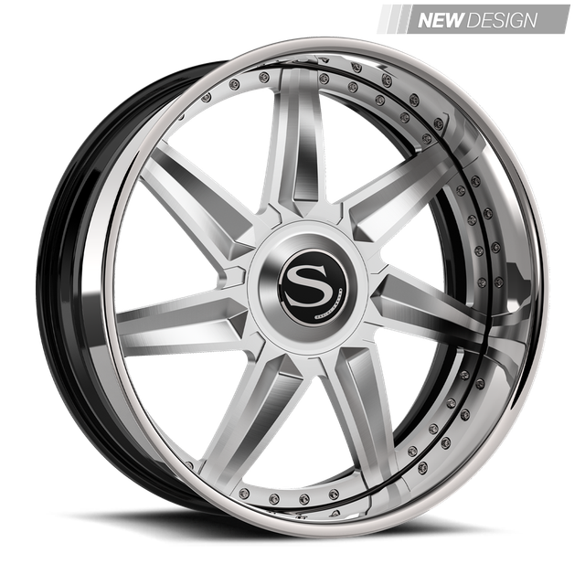 Savini SV103 in brushed with chrome lip, chrome, gloss black with chrome lip, gloss black with machined face