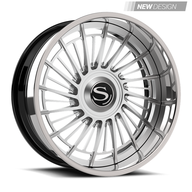 Savini SV94 in brushed with chrome lip, gloss black with chrome lip