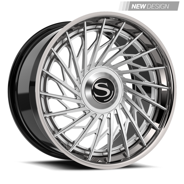 Savini SV95 in brushed, brushed with chrome lip, gloss black with chrome lip
