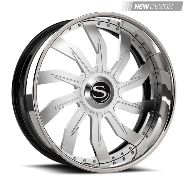 Savini SV99 in brushed with chrome lip, chrome, gloss black with chrome lip