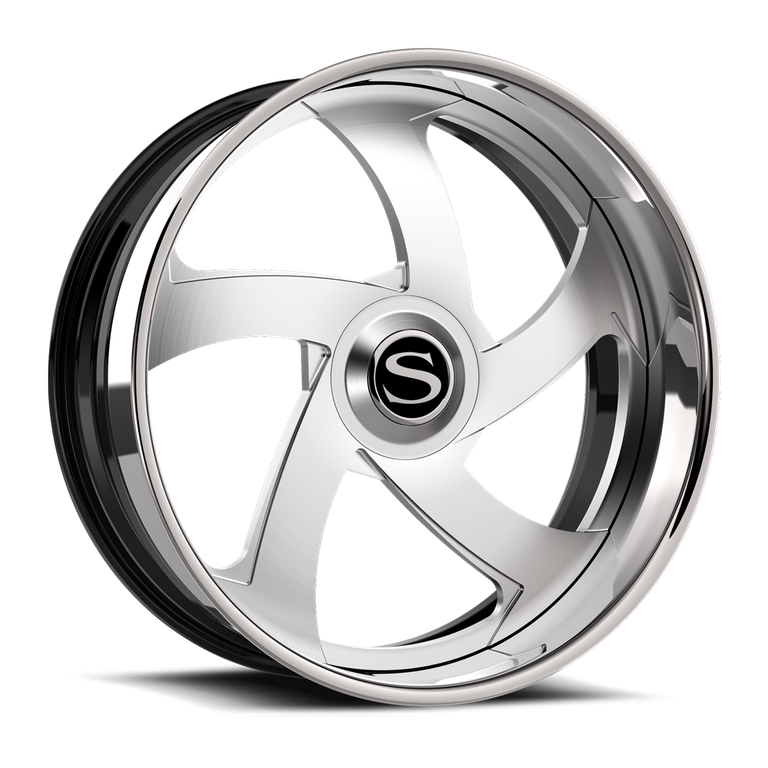 Savini SD-56 in brushed with chrome lip, gloss black with chrome lip