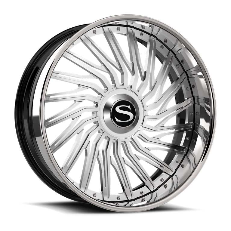 Savini SD-59 in brushed with chrome lip, chrome, gloss black with chrome lip, gold
