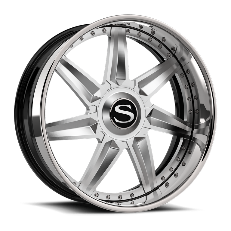 Savini SV103 in brushed with chrome lip, chrome, gloss black with chrome lip, gloss black with machined face