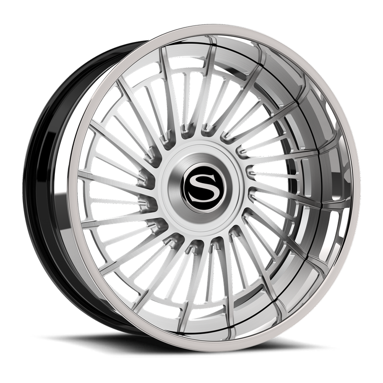 Savini SV94 in brushed with chrome lip, gloss black with chrome lip