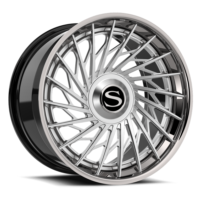 Savini SV95 in brushed, brushed with chrome lip, gloss black with chrome lip